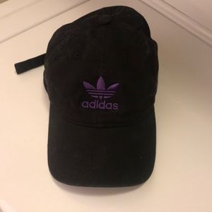 black and purple adidas hat